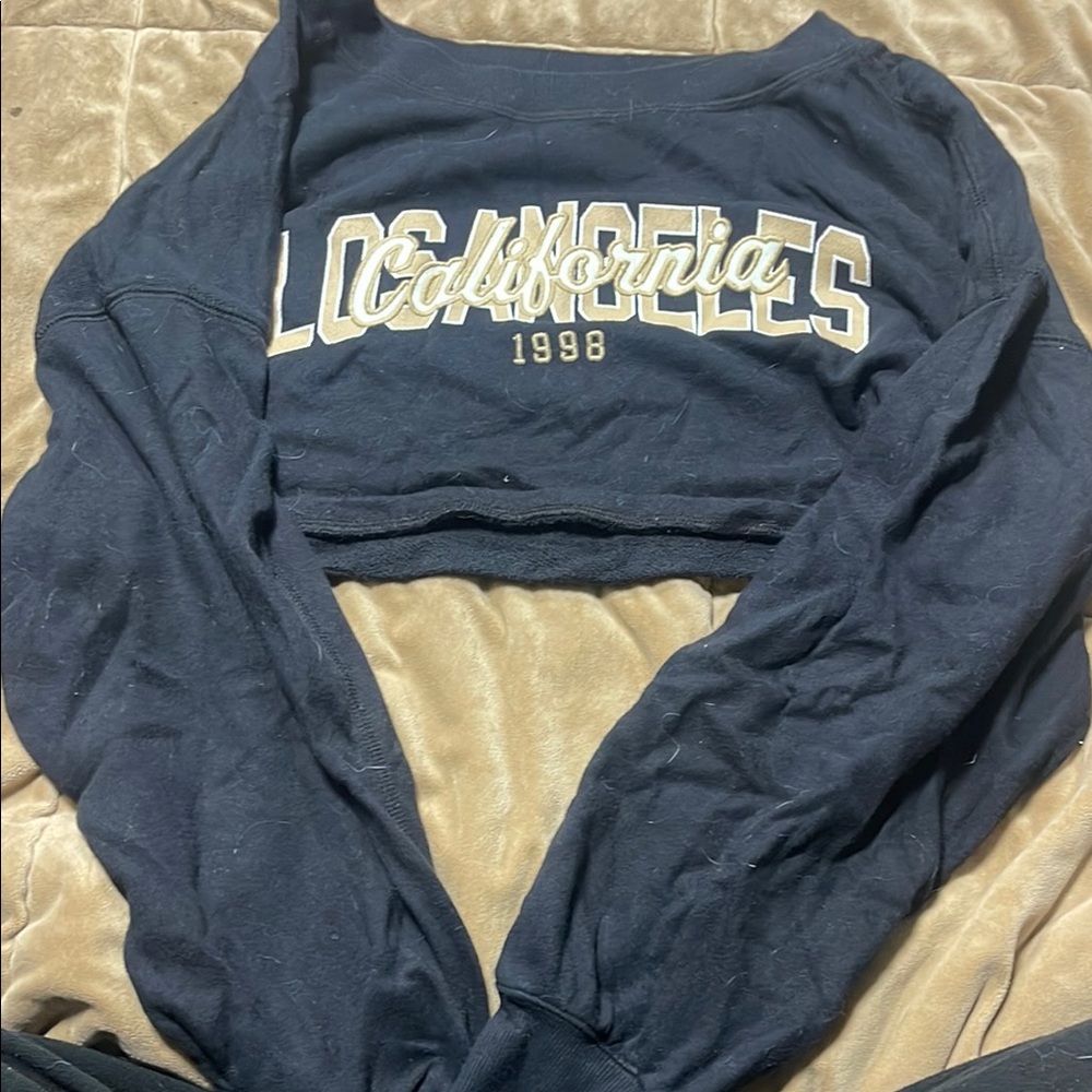 Black Los Angeles Cropped Sweatshirt